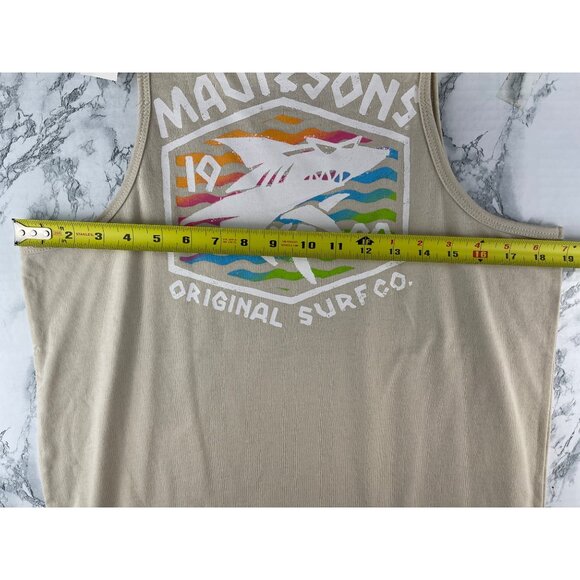 Maui & Sons Mens Original Surf Co. Beige Graphic Tank Top Size Small - Picture 6 of 10